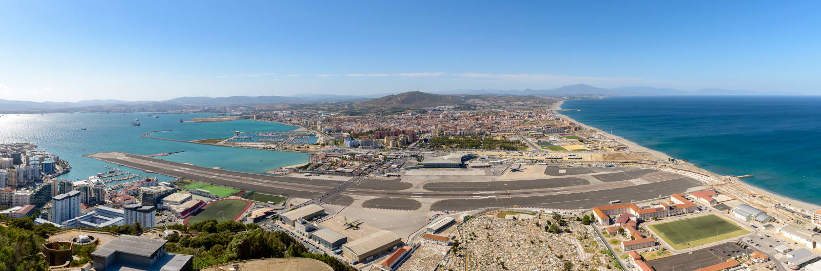 North View Gibraltar to Spain with Gibraltar Airport
